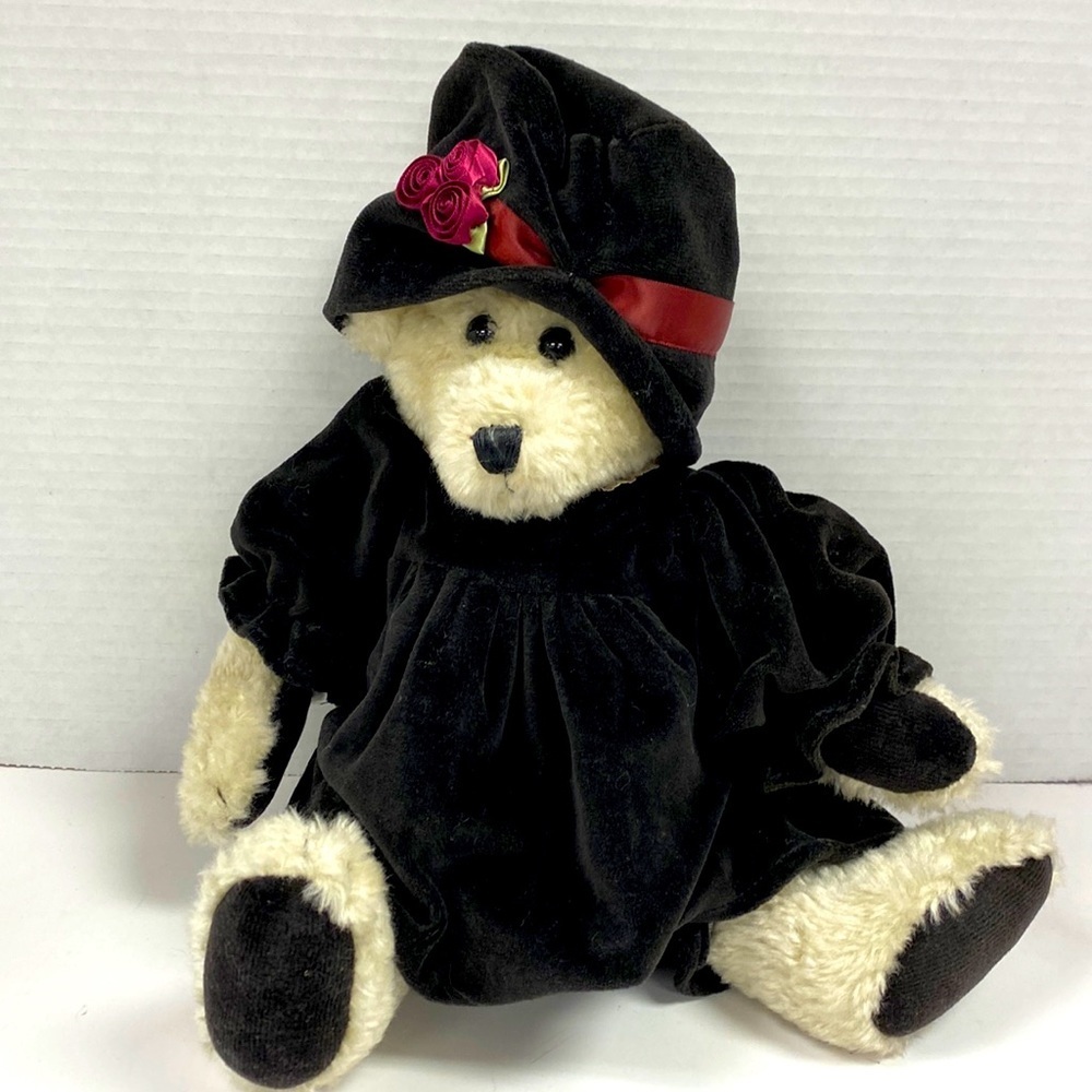 Boyds Bears Archive Collection Bear with Black Velvet Dress & Coordinating Hat